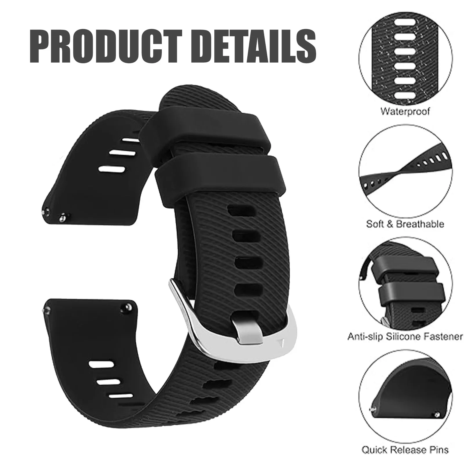 20/22 مللي متر استبدال حزام ل Garmin Forerunner 570 165 255 265/Vivoactive 6 5 4 ساعات سيليكون الفرقة ل Garmin Venu 4 3 2 سوار
