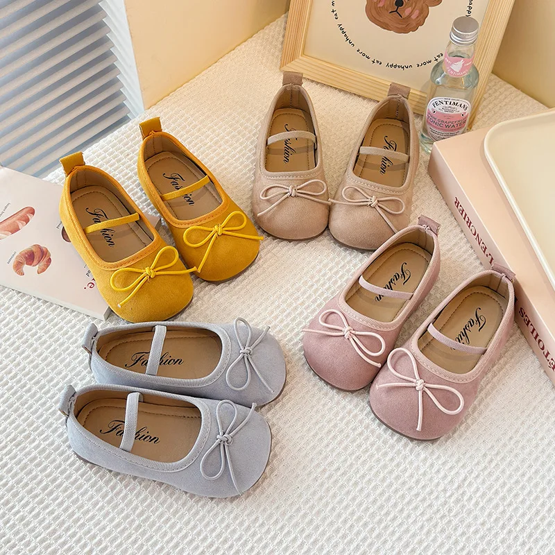 

Children's Leather Shoes Spring 2025 New Bow Girls Princess Classmates Fashion Leather Shoes Girls Baby Shoes