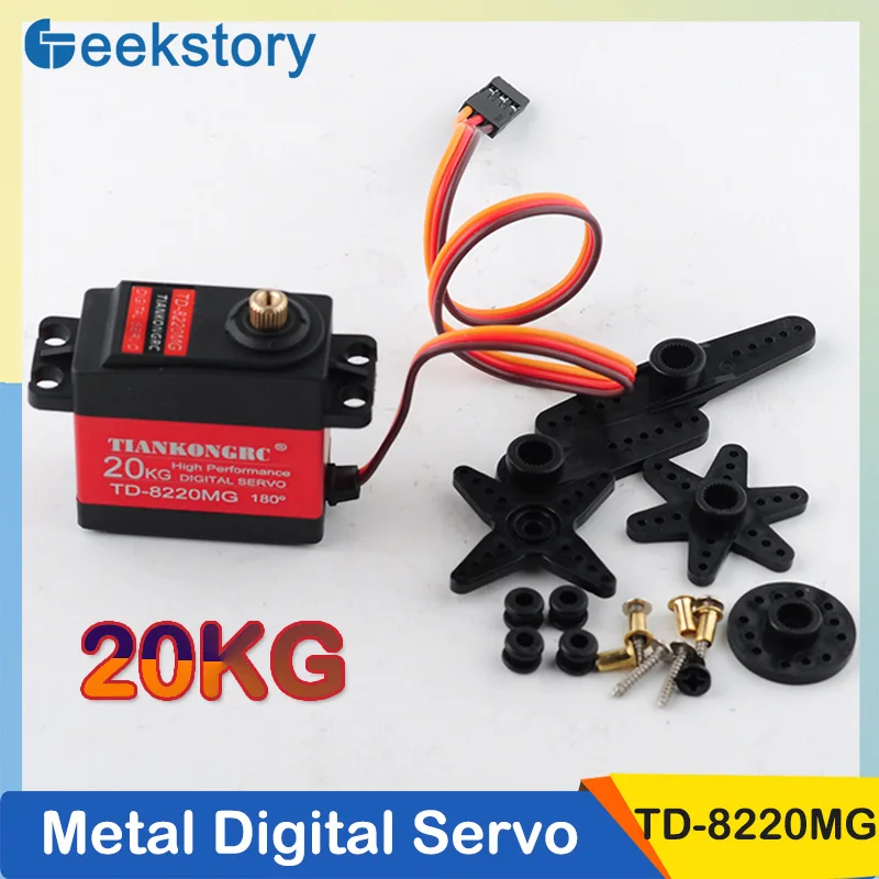 20kg Servo TD-8220MG Metal Gear Large Torque Digital Servo 180/270/360 Degree For RC Cars Crawler Boat Helicopter Robot Parts