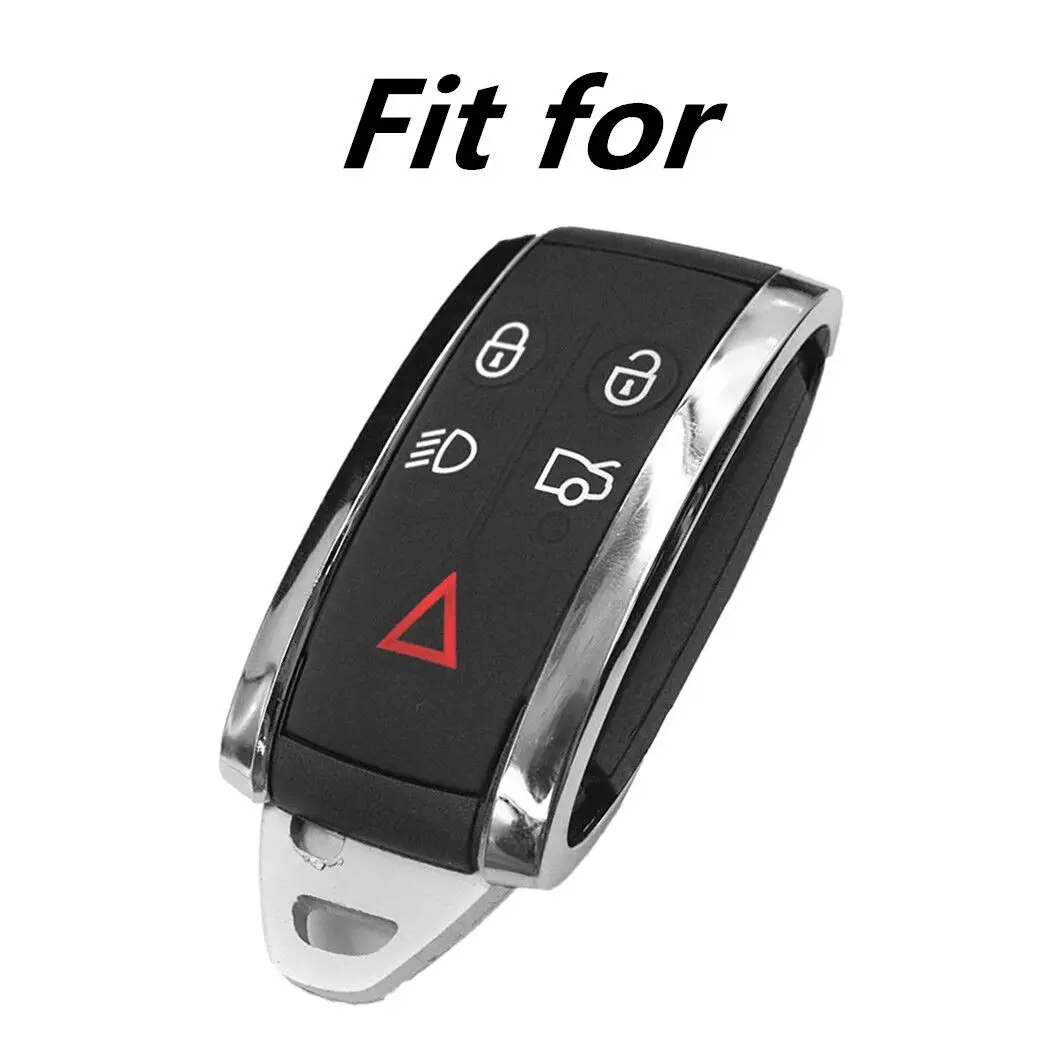 WFMJ Black Stitch Leather For Jaguar XF XK XKR X S-Type Remote Key Chain Cover Case