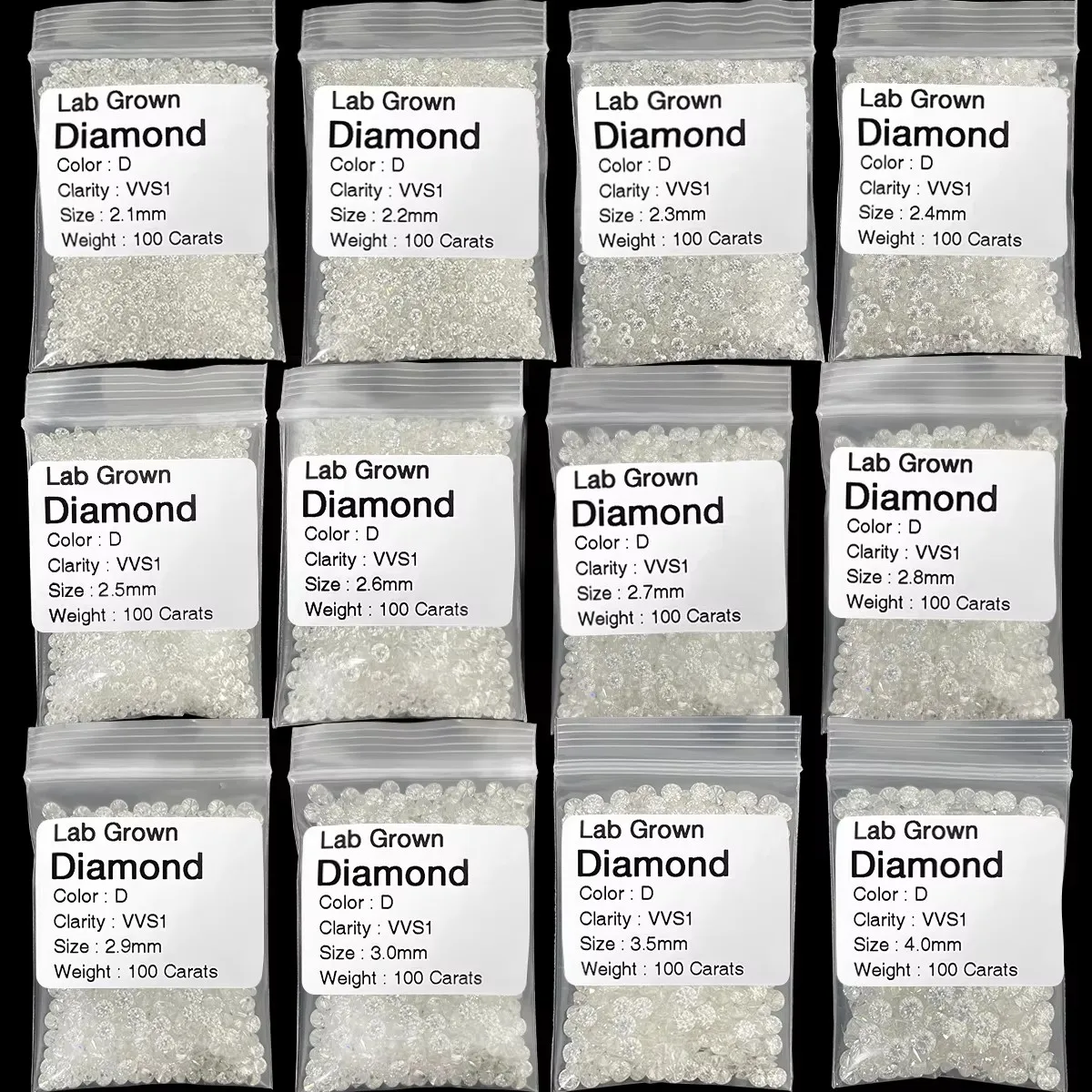 Messi Schmuck 0,9mm-3,0mm 1ct CVD Melee Laborgezüchtete Diamanten DEF VVS-VS Runder Brillantschliff Kleine Diamanten Großhandel – Detail 4