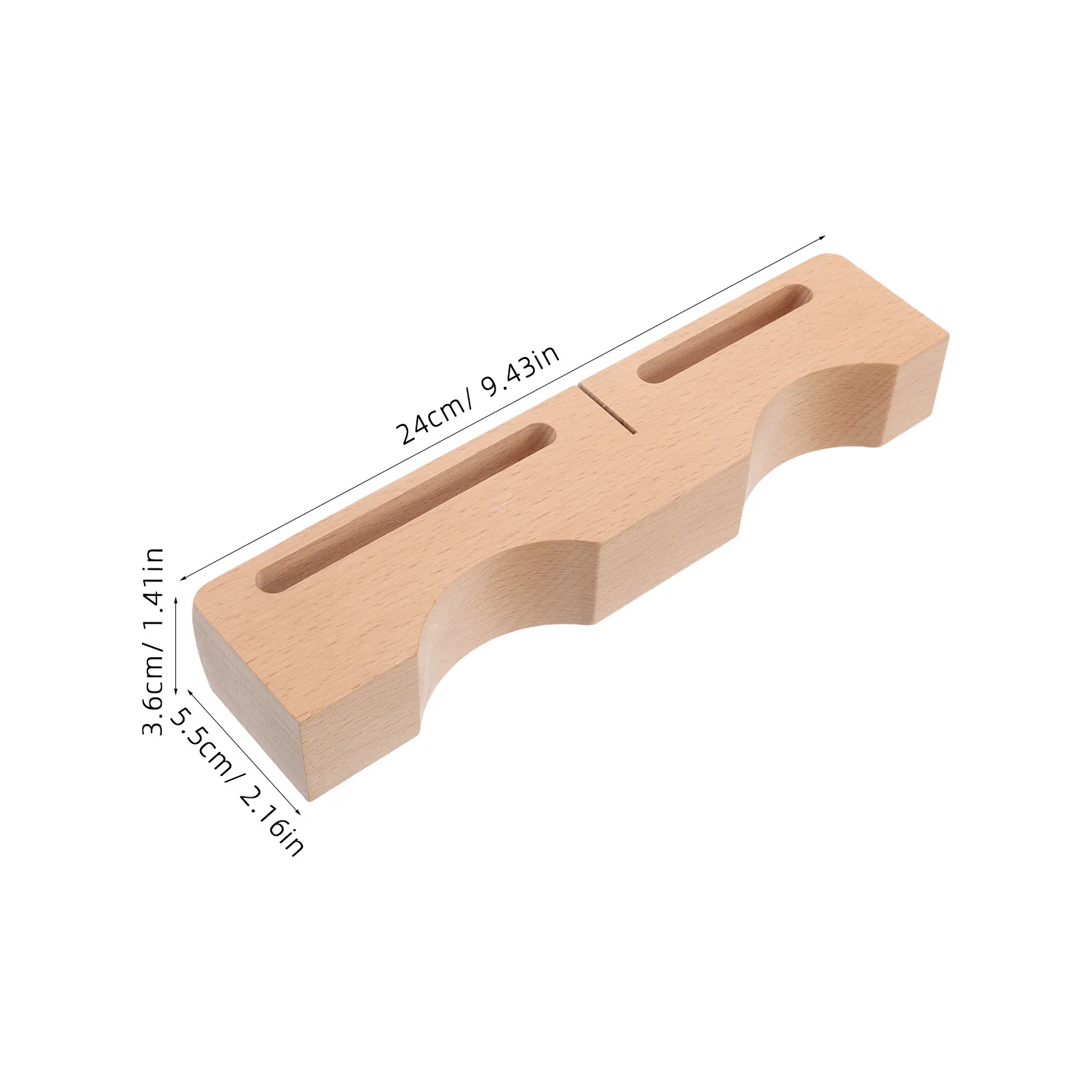 Wooden Percussion Block Light Yellow Dual Bass Tone Beech Wood Handheld Rhythm Instrument Professional Traditional Opera Music