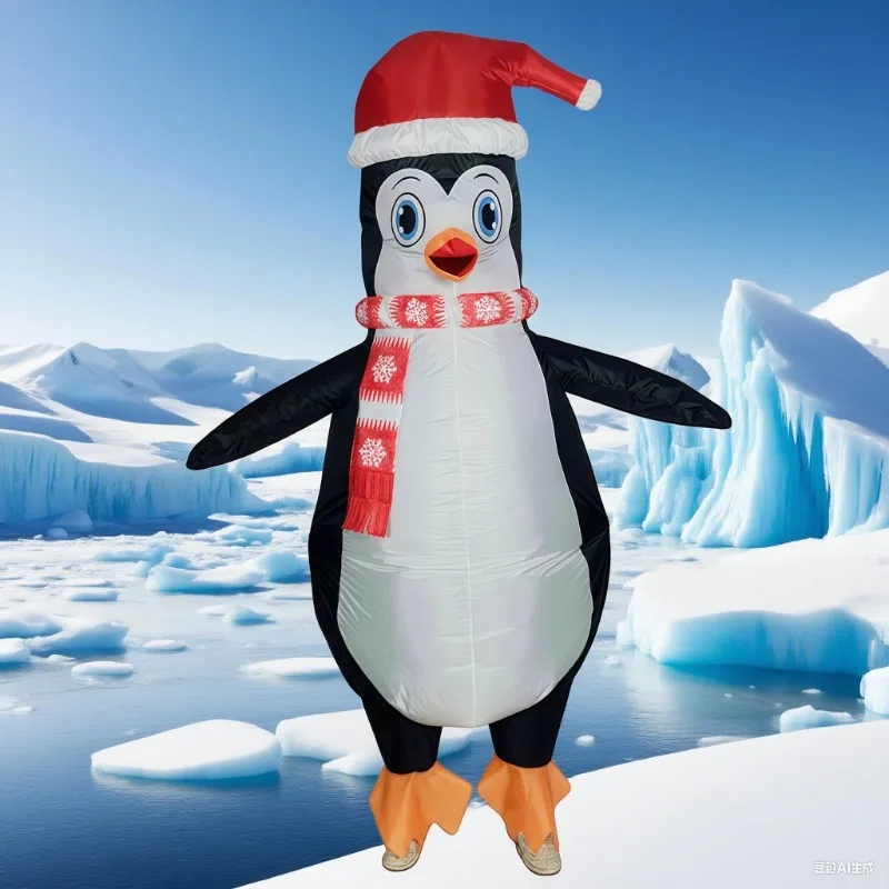 ペンギンインフレータブルコスチュームクリスマスインフレータブルコスチュームハロウィンパーティードレスアップ楽しいノベルティインフレータブルコスチュームクリスマスギフト