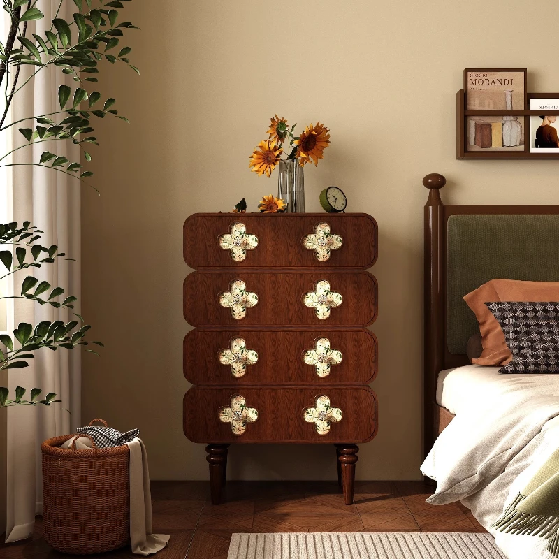 

Clover solid wood chest, storage , bedroom book against the wall, living room medieval dining side