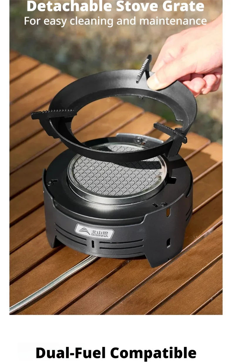 BISINNA 5800W Infrarot-Herd, tragbarer Split-Gasbrenner mit Aufbewahrungsbox, für Picknick, Wandern, winddichter Campingkocher im Freien – Detail 8