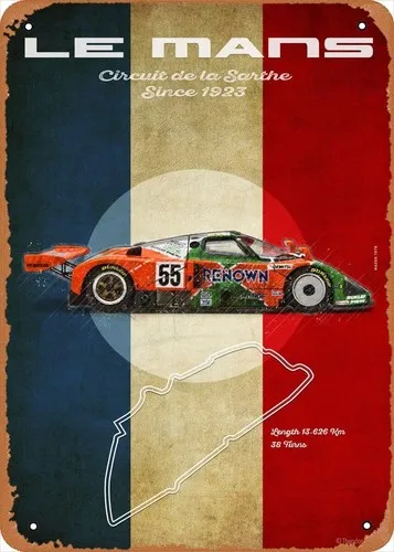 Le Mans Vintage 787B cartel de chapa de Metal coches de carreras cartel Vintage decoración de cueva de hombre