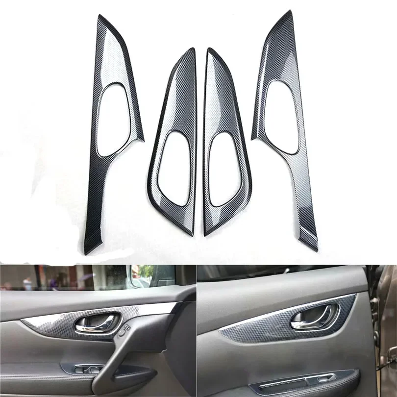 

Car Interior Door Handle Grab Panel Decoration Cover Trim Stickers For Nissan Qashqai 2016 LHD ABS Car Styling Accessories