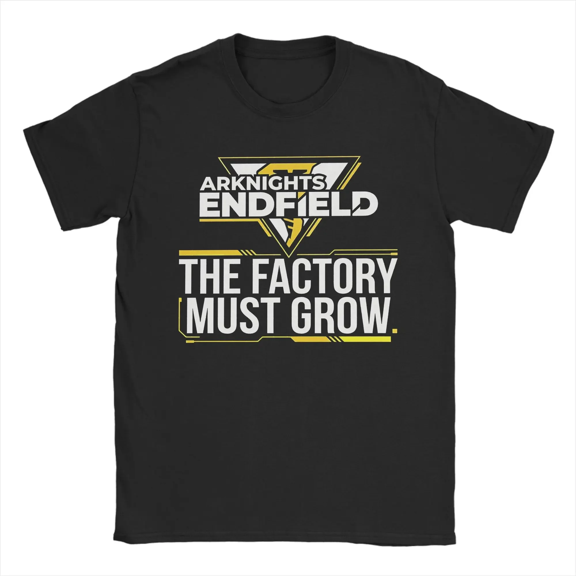 Funny Arknights Endfield Factory Must Grow Meme Automation Factory Expansion Grind T-Shirts Men 100% Cotton T Shirt Clothing