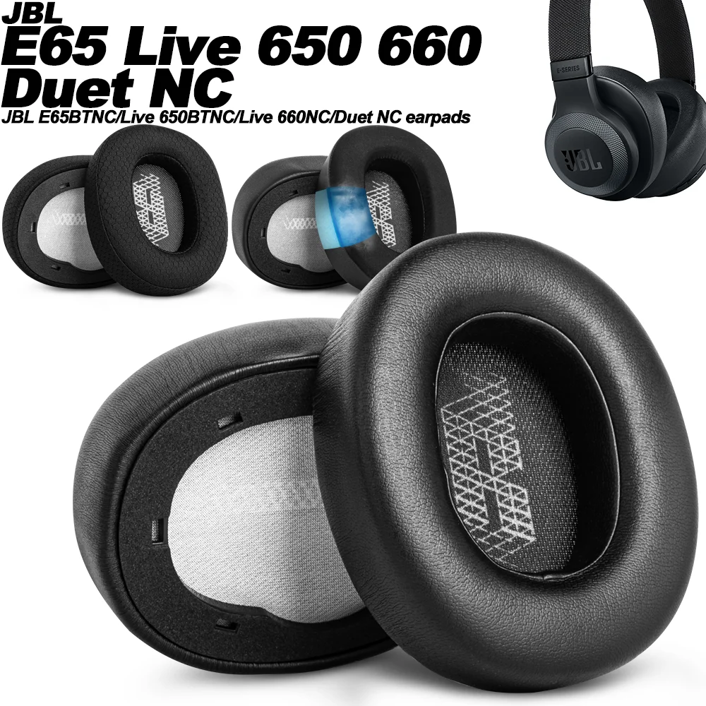 Ohrpolster für JBL E65BTNC/Live 650BTNC/Live/Live 660NC/Duet NC Live 770NC, Ersatz-Ohrpolster, weiche Memory-Schaumstoff-Abdeckungen.