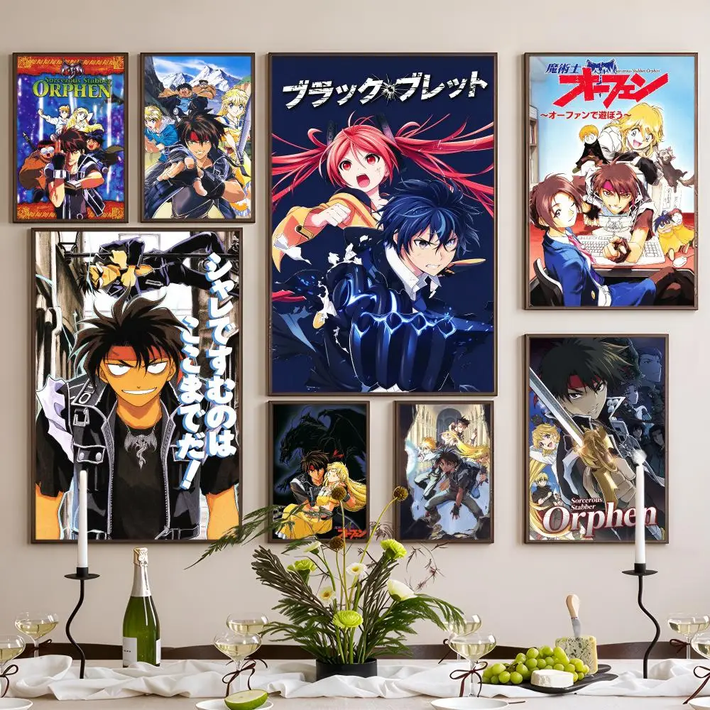 Anime Sorcerous Stabber Orphen Poster Waterproof Self-Adhesive Wall Art Poster for Bedroom, Dorm, Cafe Decor and Gifts
