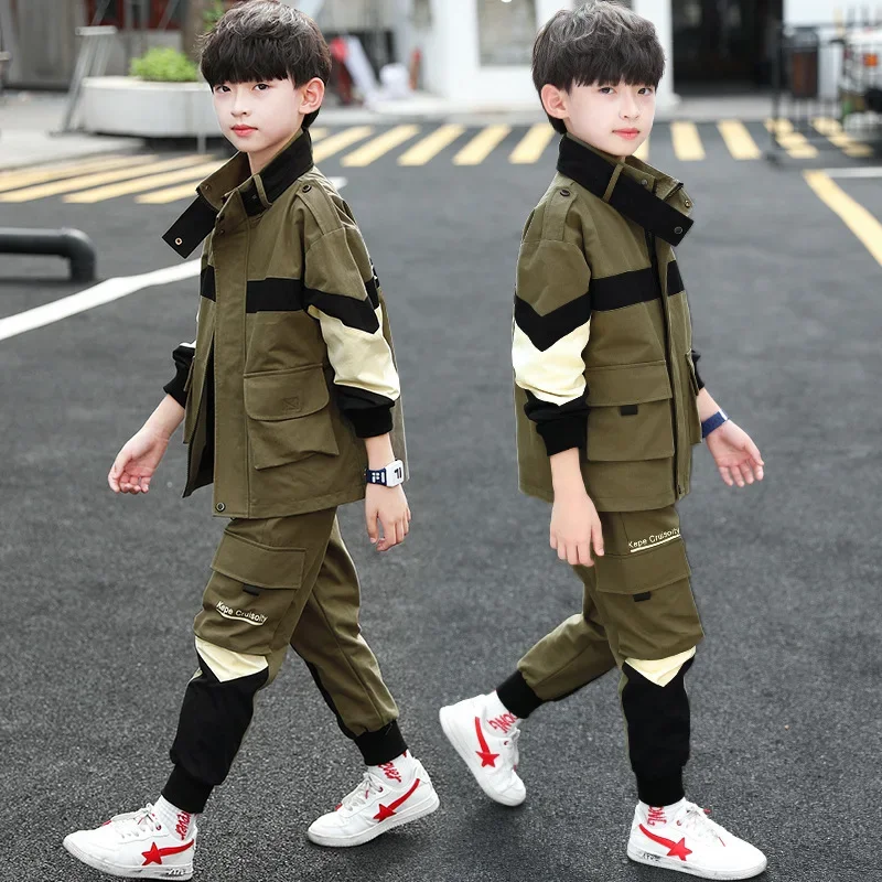 Boys Clothes Sets 2023 Spring Autumn Kids Fashion Cotton Coat+Pants 2pcs Tracksuits For Baby Boys Children Casual Jogging Suits