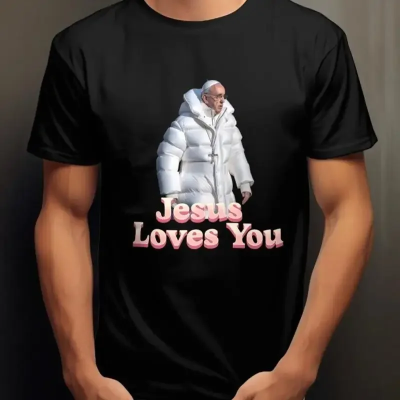 Jesus Loves You Ai Pope Funny Religious T Shirt Gangster Catholic Top