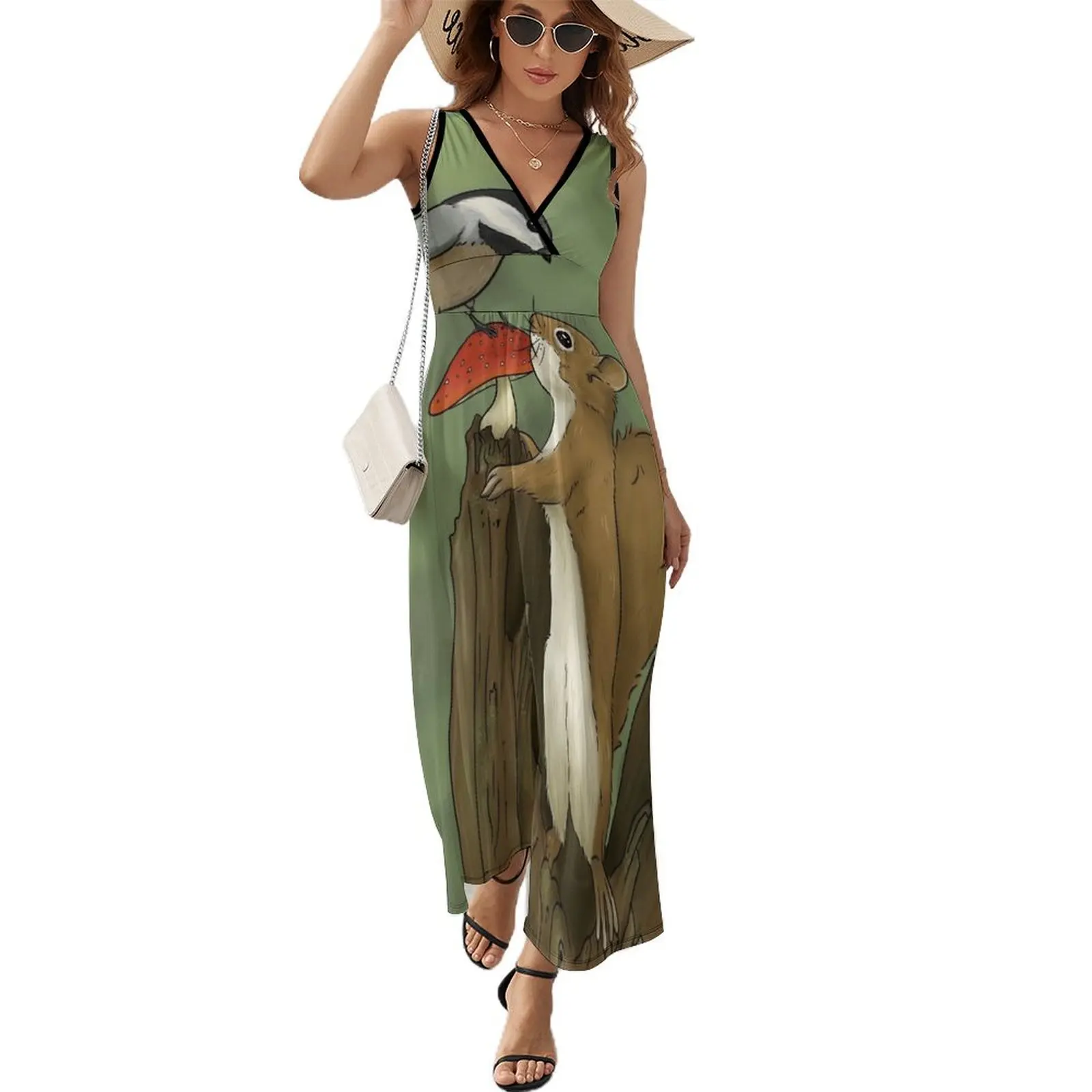 

Forest friends Sleeveless Dress summer dress Beachwear festival outfit women