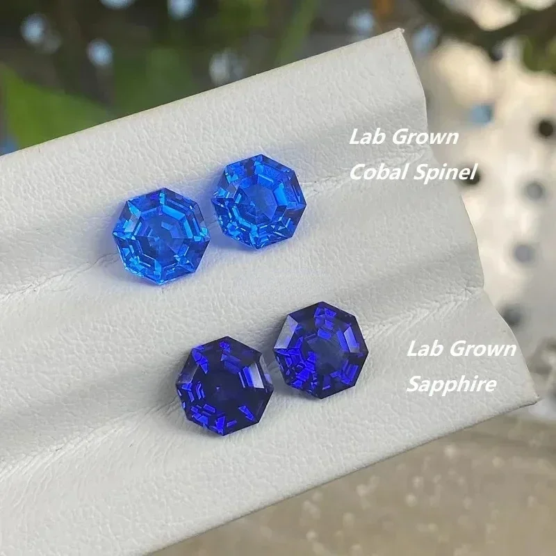 Pirmiana Special Octagon 8mm Lab Grown Sapphire Lab Cobalt Spinel Gemstone for Fine Jewelry Making