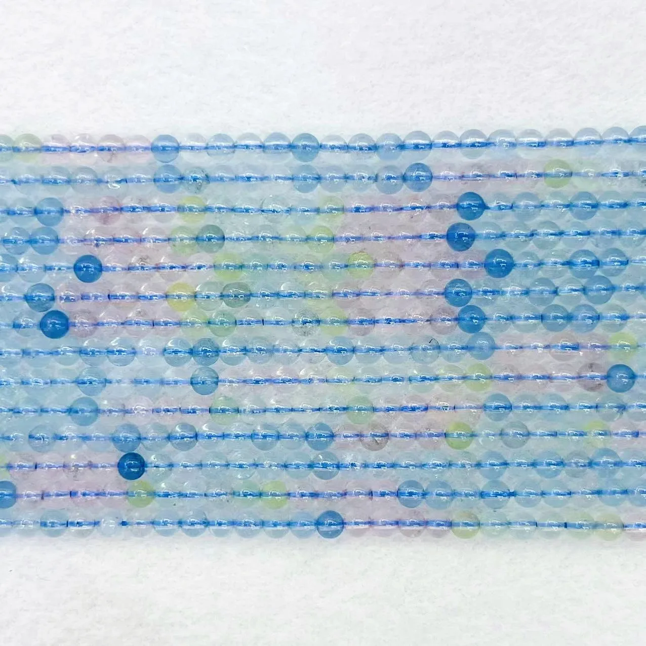 Free Shipping Aquamarine Natural Stone Colorful Blue-pink Aeroides 4MM Beads Gemstone For Jewelry Making DIY Charm Bracelets