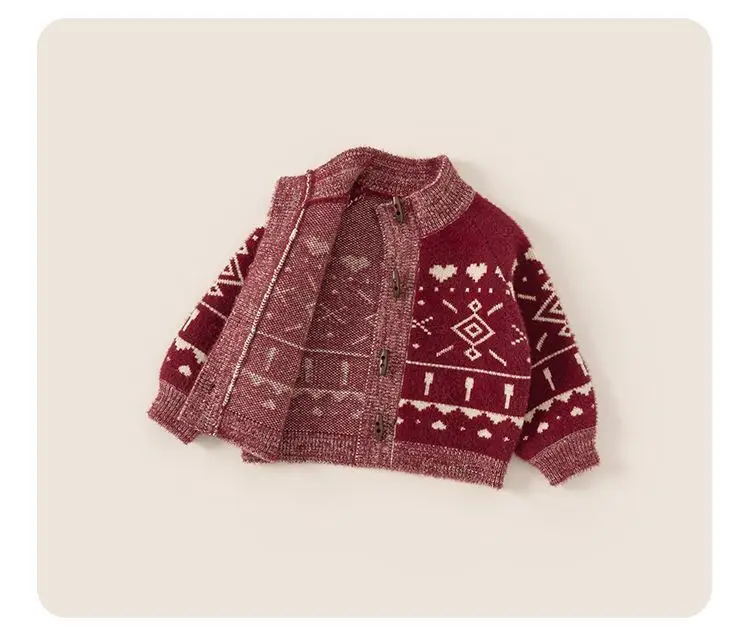 Mädchenpullover Neue Winter Verdickte Jungen-Strickoberteile Kindermäntel Winterkleidung Weihnachten – Detail 2