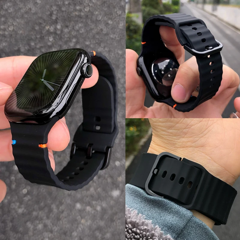 【セール中】Apple Watch用シリコンストラップ バンド ultra3 2 49mm 44mm 41mm 40mm 46mm 42mm 45mm 38 スポーツブレスレット iwatch シリーズ 11 10 9 8 7 SE対応