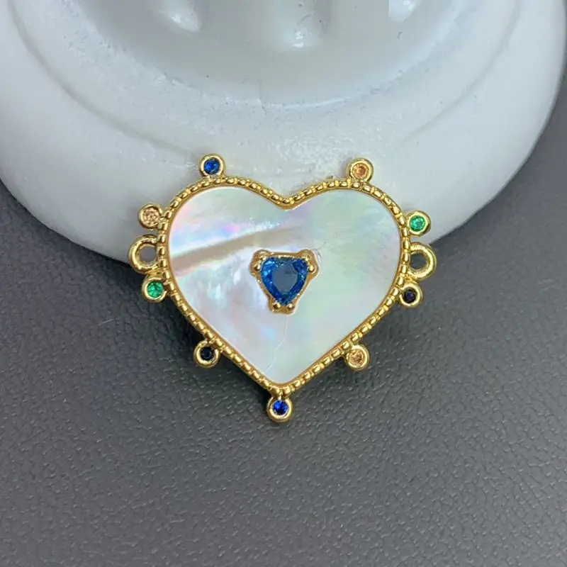 Exquisite Cubic Zircon Virgin Mary Guadalupe Pendants Natural Shells Heart Shaped charms For DIY Bracelet Jewelry Accessories image 3