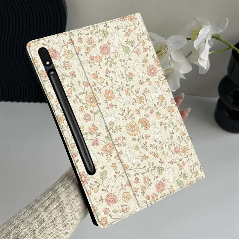 

Floral Art Background Paper Gift Tablet Case For Samsung Galaxy Tab S7 S8 S9 S10 FE Lite