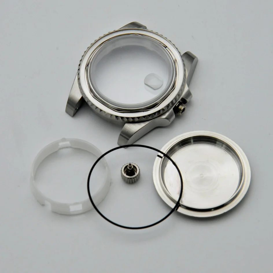 40mm Stainless Steel Watch Case for NH35/ 8215/ GD2813/ GD3804 Mechanical Movement Watch Accessories with Movement Spacer Ring