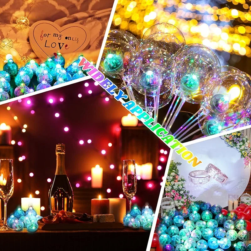 100/10PCS Mini LED Balloon Light Colorful Flash Luminous Tumbler Ball Lamps Lantern Lights Christmas Wedding Party Decorations