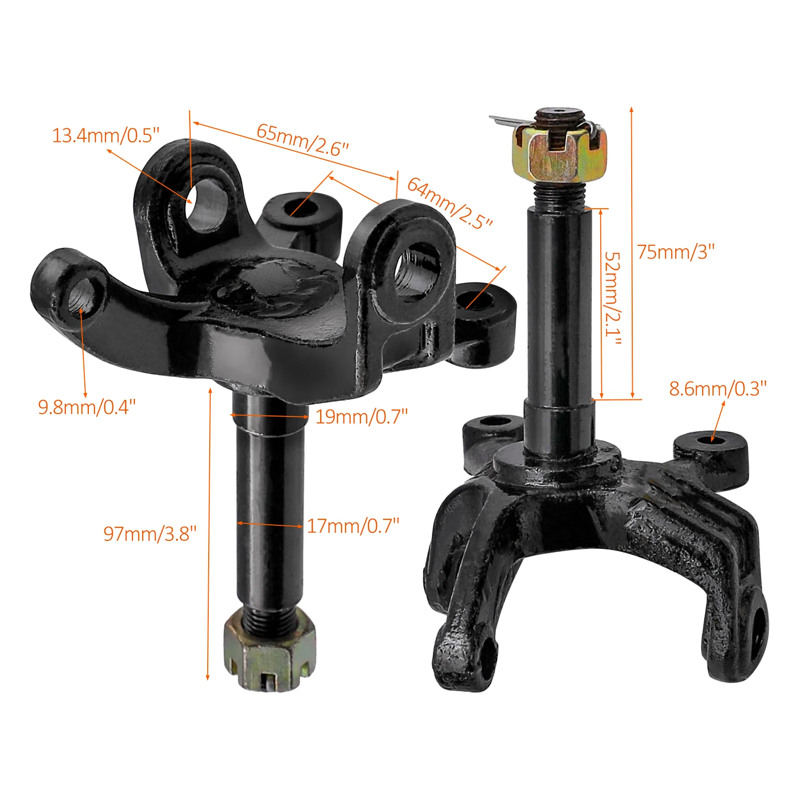Go Kart Quad ATV Modified Steering Strut Knuckle Spindle Suitable for Drift Racing 70cc 110cc 125cc Dirt Bike UTV Quad Bike