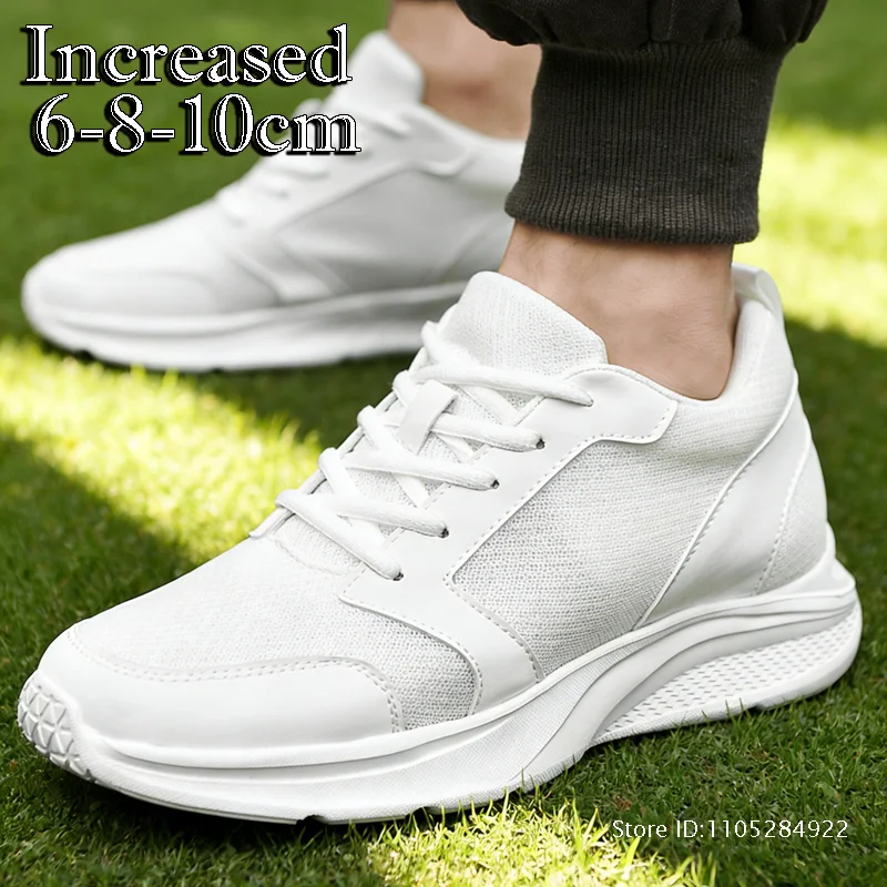 

Мужские спортивные кроссовки с дышащей сеткой, легкие, для бега, с увеличением роста на 8 см, на резиновой подошве, с круглым носком, повседневные, для лета