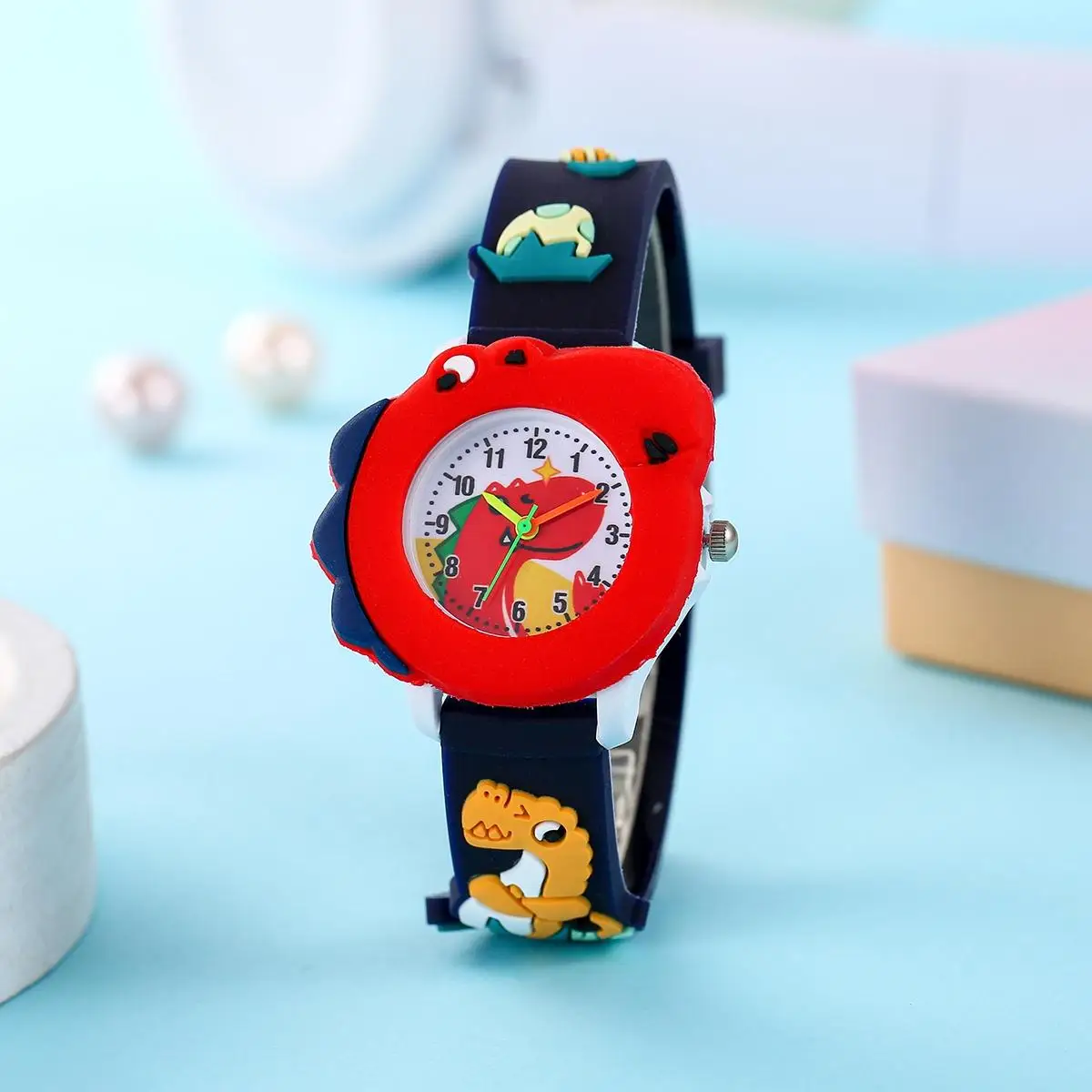 Popular Children's New Cute Cartoon Dinosaur Pattern Boys and Girls Quartz Watch