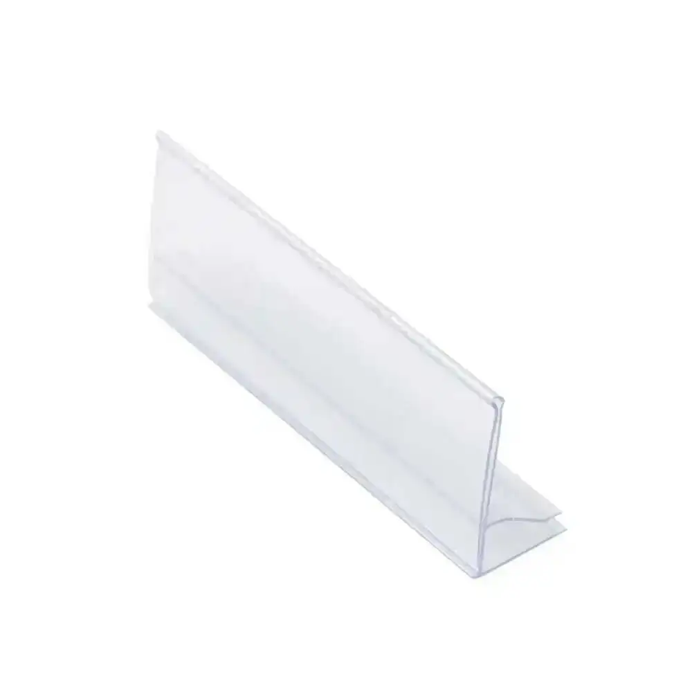 30Pcs Clear Plastic Label Holders Clip On Seamlessly Wooden Glass Baskets Ticket Channel Gondola Shelves Price Talker