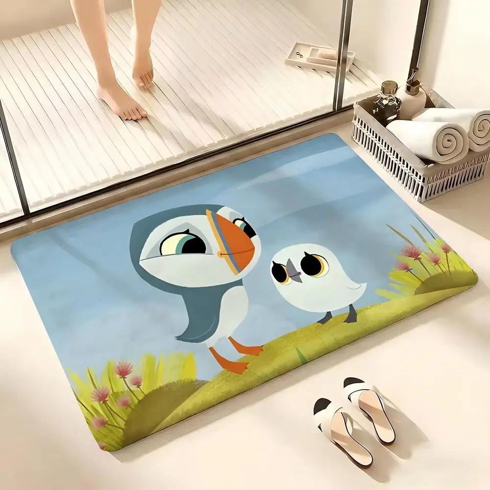 Hello L-little E-Egg! Floor Mat Flannel Rug Non Slip Absorbent Soft Washable For Entryway Hallway Bathroom Kitchen Decor