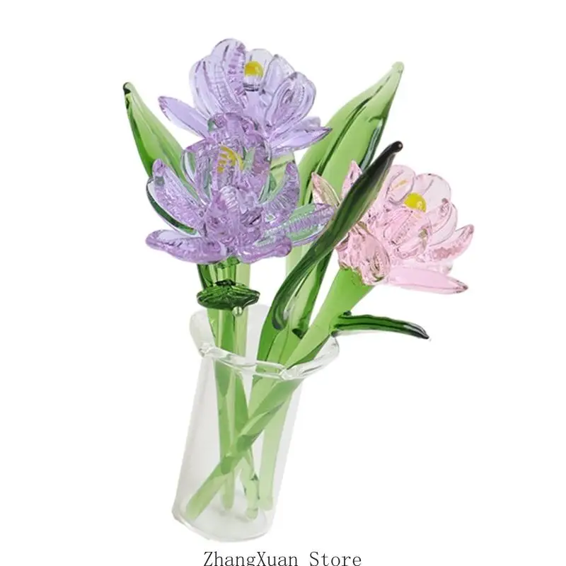Glasimitationen von Blumen in zeitgenössischen Vasen für die Tischdekoration 3XUF – Detail 10