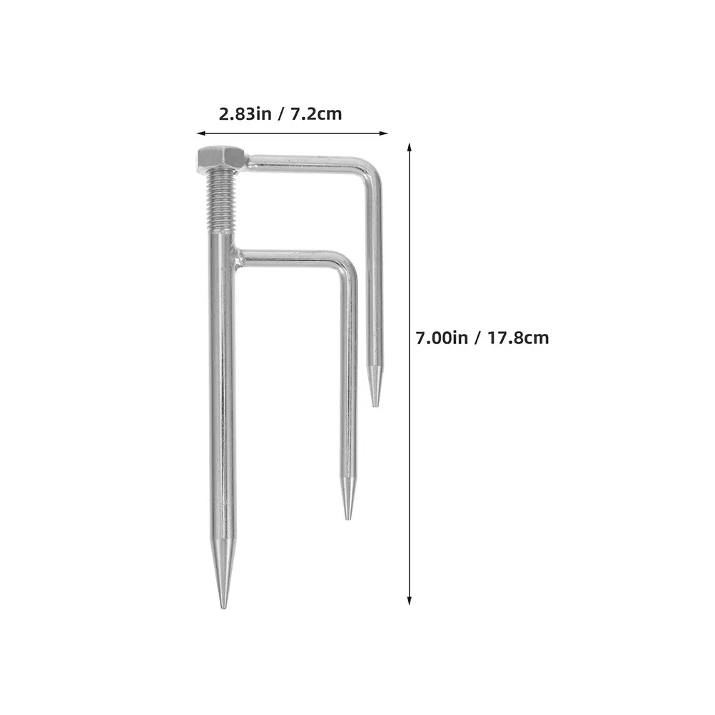 2Pcs Umbrella Ground Spike Sunshade Stand Three-Prong Base Outdoor Fishing Beach Umbrella Anchor Portable Stable Sand Stake