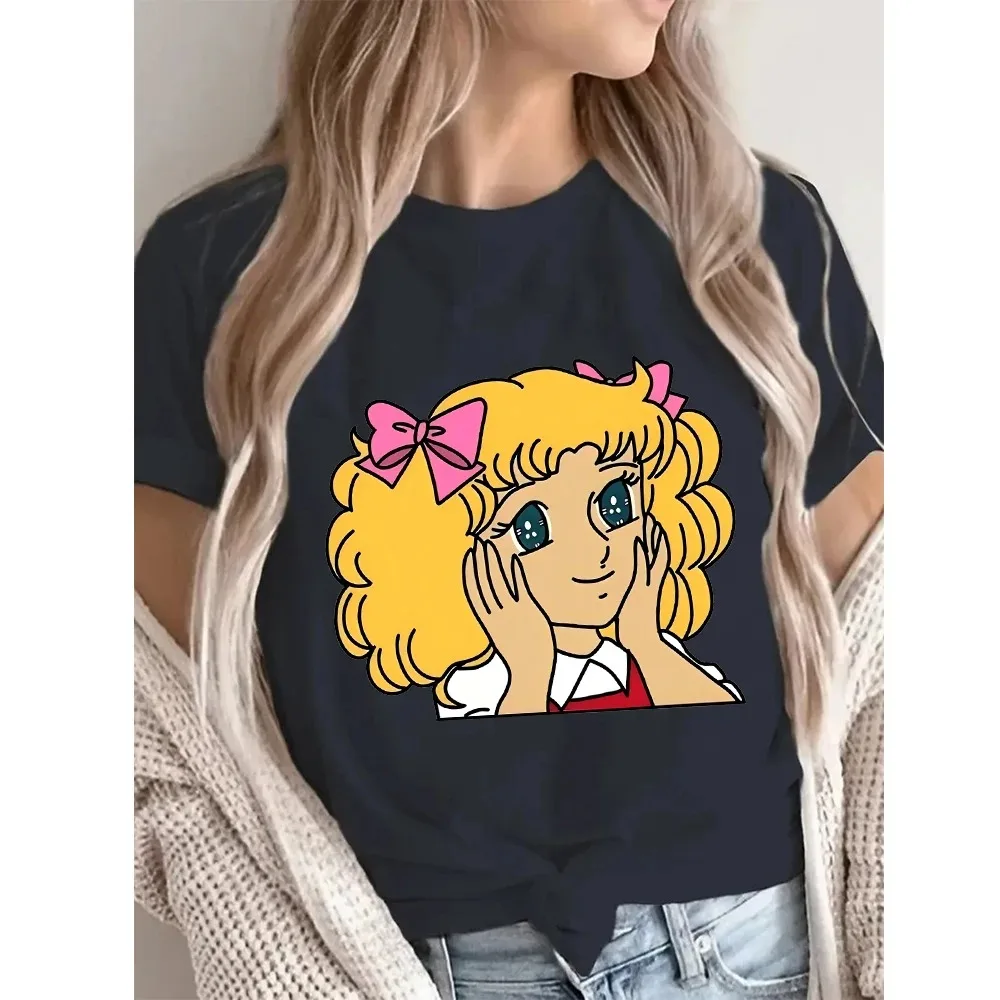 Candy Cartoon Print Streetwear T-Shirt Harajuku Kleidung Mode Mädchen T-Shirt Kurzarm Sommer Tee Lässiges Damen O-Neck Top – Detail 11