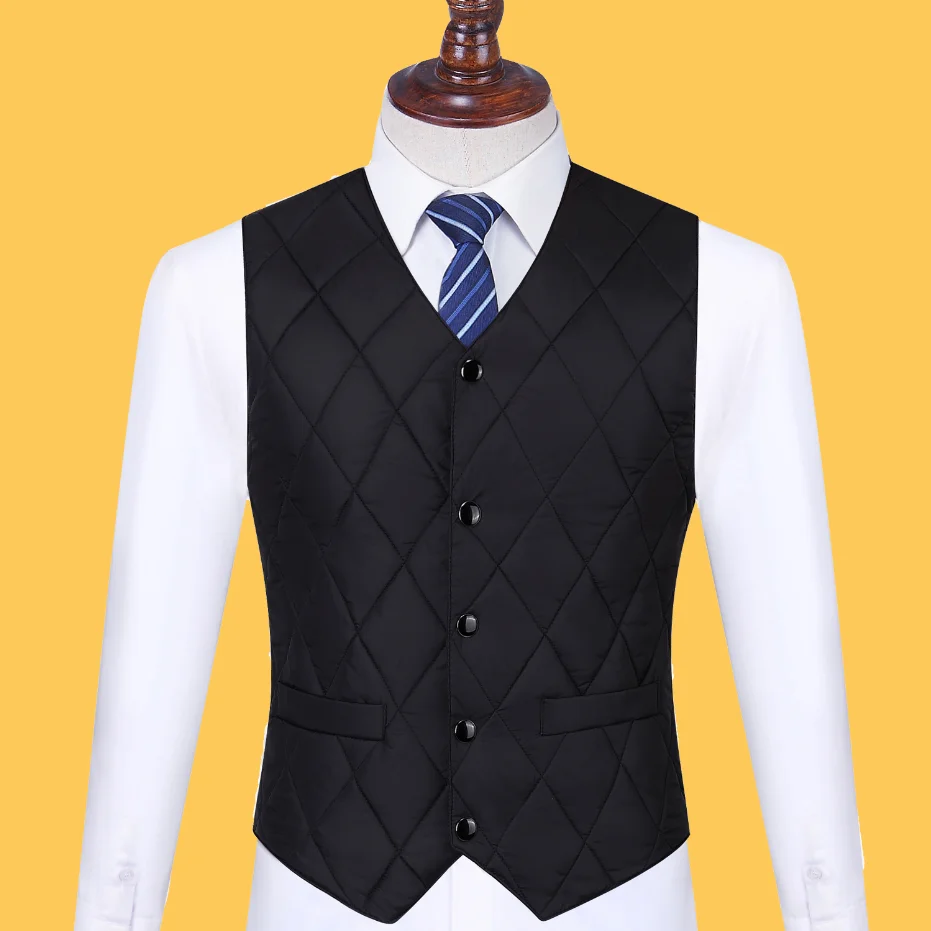 

Новый пуховый хлопковый жилет, мужской зимний теплый жилет для среднего и пожилого возраста, жилет с зажимом для лошади, костюм для папы, короткий JJ590