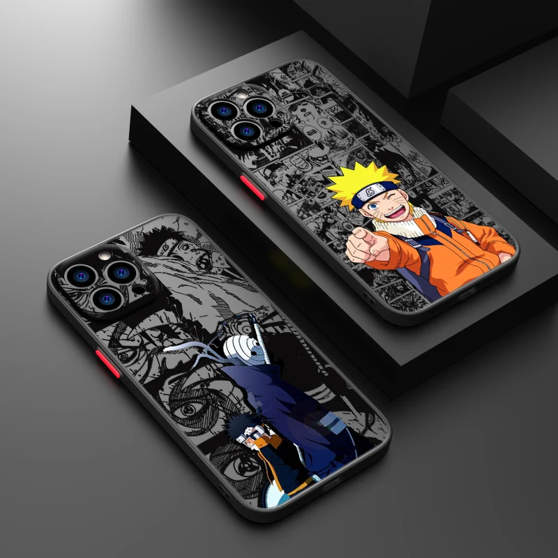 Naruto Uchiha For Apple iPhone 15 14 13 12 mini 11 XS XR X 8 7 Pro Max Plus TPU Frosted Translucent Phone Case