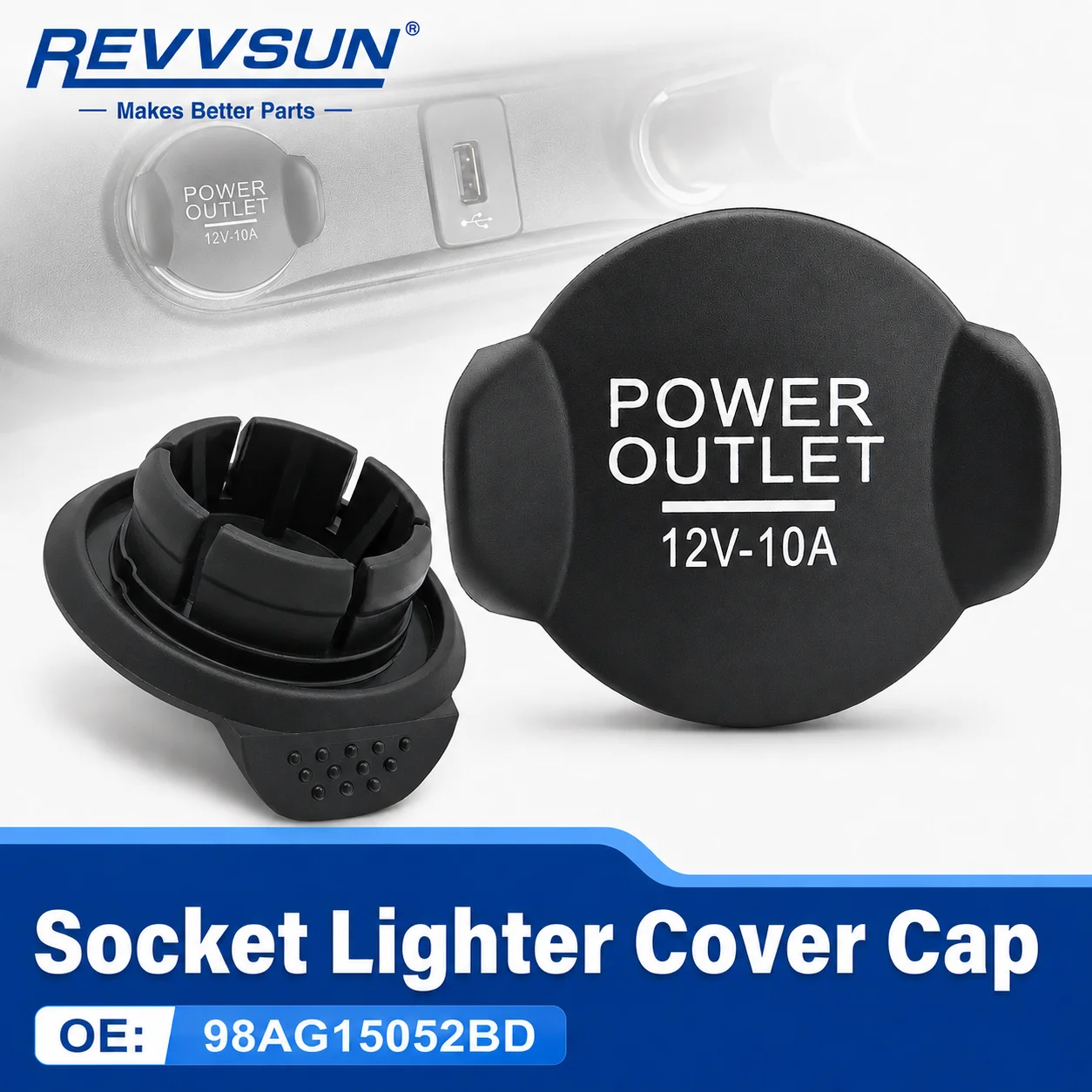 12V Aux Power Outlet Cap Plug Cigarette Lighter Socket For Ford Focus Fiesta Mondeo Ranger Kuga Edge Transit / Transit Connect