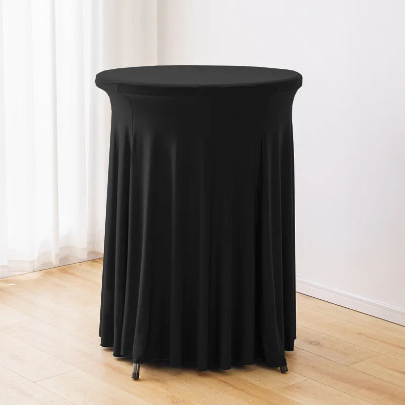 Exclusive cross-border supply of sun skirt table covers, round cocktail skirt table covers, banquet bar round elastic covers