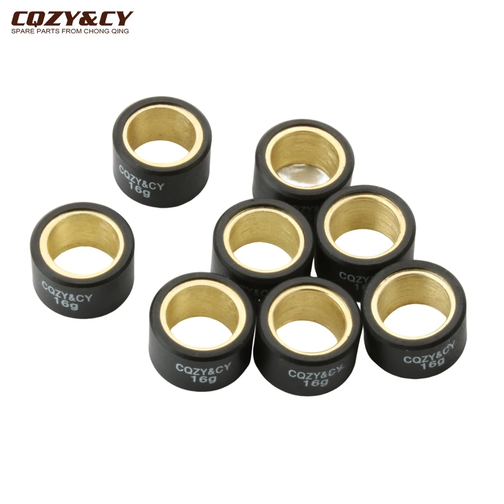 8pc Variator Racing Roller Weights 16g 25x16mm For Piaggio MP3 350 BV350 Beverly X10 350cc 4T Scooter Motorcycle Engine Part