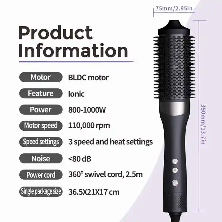 

Reverse-air Hair Dryer Vacuum Hand Drier Hair Electric Hair Brushes for Women