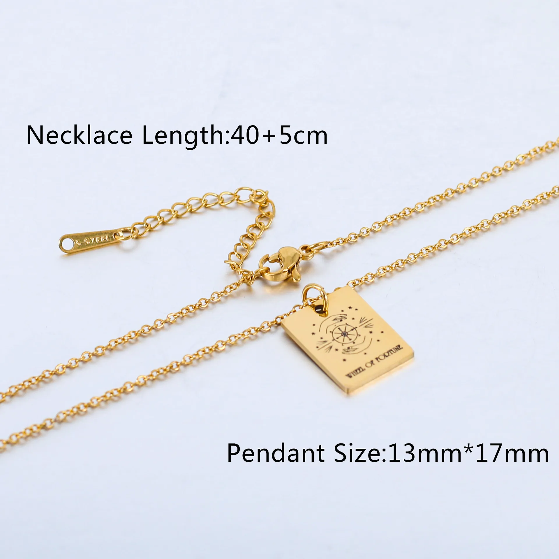 Stainless Steel Coin Pendant Necklace Autumn/Winter Metal Texture Pendant Waterproof Women's Jewelry