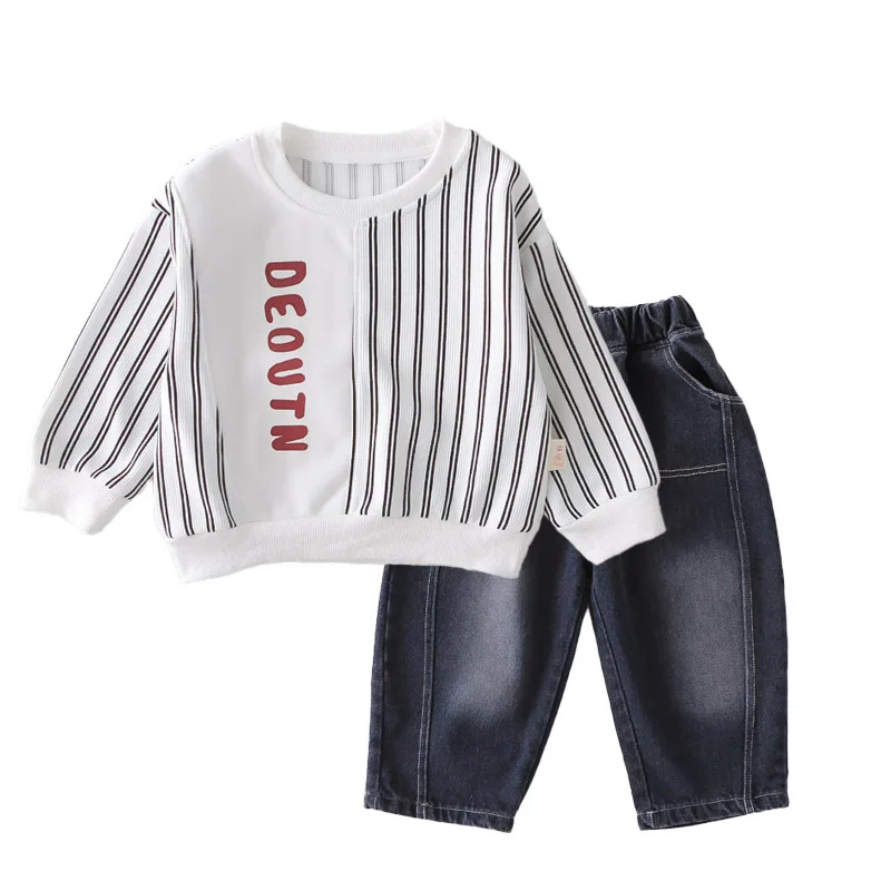 

New Spring Autumn Baby Clothes Children Boys Striped Long Sleeved T-Shirt Pants 2Pcs/Sets Infant Girls Clothing Kids Tracksuits