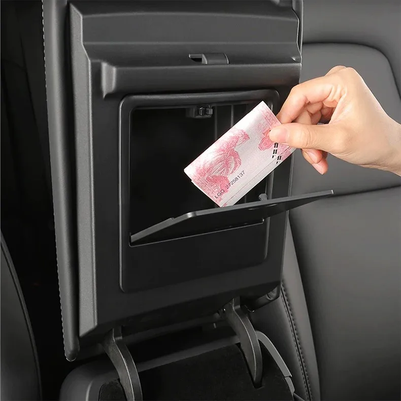 Für Tesla Modell 3 Y 2017 2018 2019 2020 2021 2022 2023 Armlehne Versteckte Taste Lagerung Box Kleinigkeiten Organizer Fach auto Zubehör – Detail 7