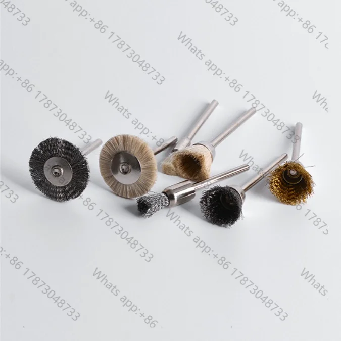 10PCS Pneumatic Electric Grinding Brush Head Shank 3.0mm Copper Horse Hair Cleaning Bristles Brush Mounted Points