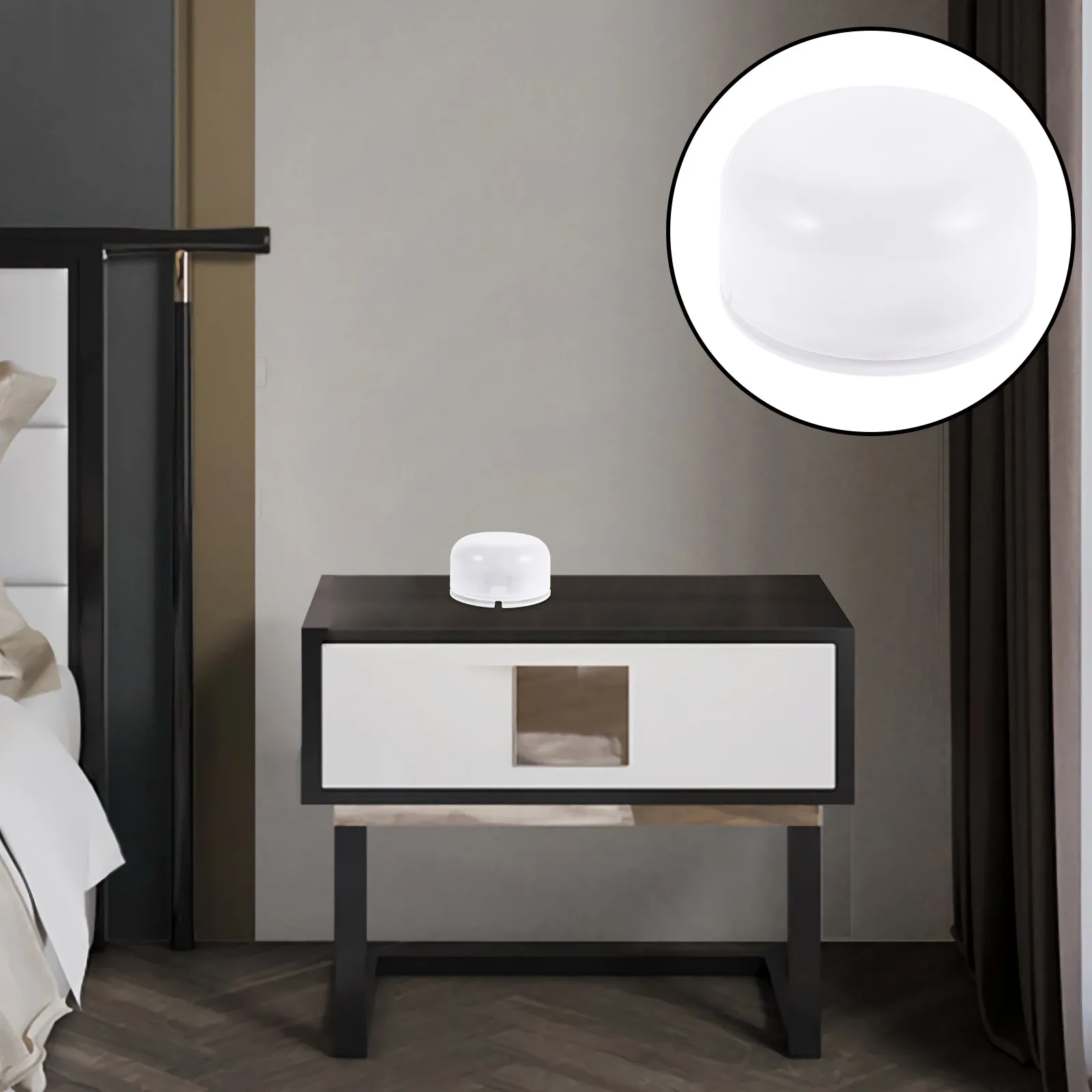 LED Touch Lamp Base Tap-Activated Portable Nightlight with USB Power Compact Round Design for Bedside Display Decoration DIY Art