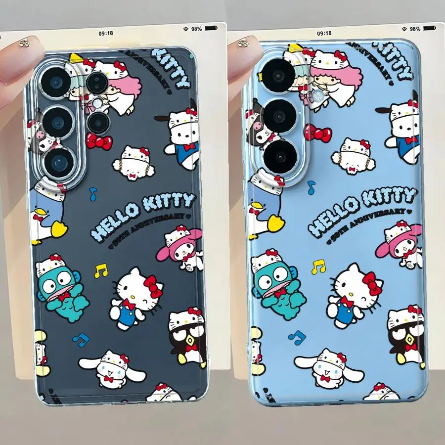 Cute Sanrio Hello Kitty Phone Cover Case for Samsung Galaxy S26 Note 20 Ultra 10 S25 Edge S23 Ultra S21 S24 S22 FE S20 Plus