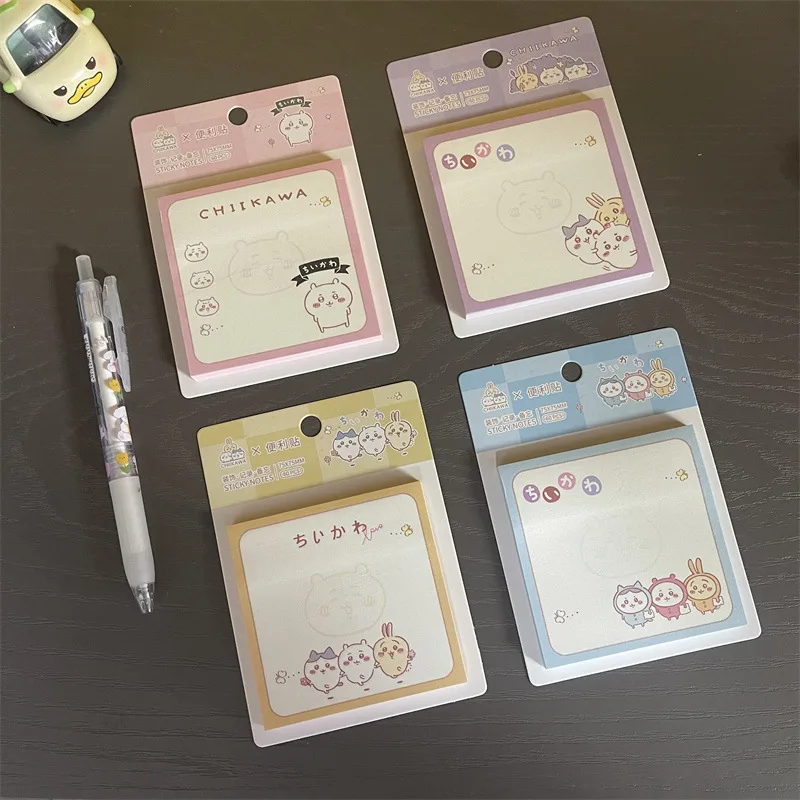 Chiikawas Kawaii Cartoon Sticky Note Thick Message Paper Notepad Decorative Stickers School Supplies Cute Girl Christmas Gift