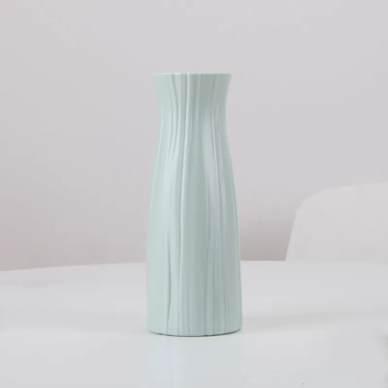 1Pc Nordic Flower Vase Minimalist Style Solid Color Plastic Pot Decoration Home Desk Plant Wedding Table Contain Arrangement