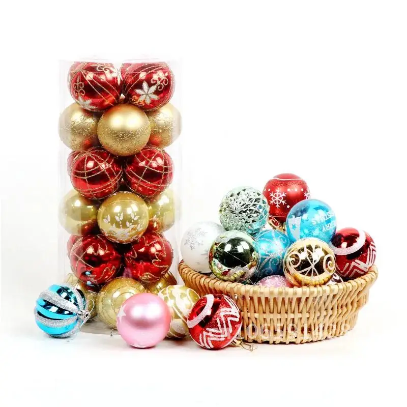 

2024 24pcs Color 6cm/2.4Inch Decoration Christmas Ball Tree Pendant Home Ornaments Decoration For Shiny Ball Bauble Party Bar