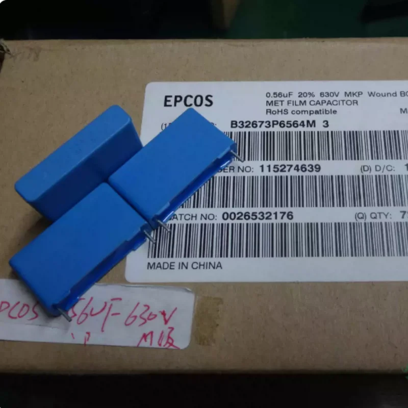 10pcs-100pcs EPCOS 0.56uf/630v 560nf u56 564 brand new 22MM film capacitor B32673P6564M