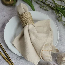 12pcs Napkins 40X40CM Plain Washed Cotton Towel Dining Place Mats Wedding Party Linen Restaurant Kitchen Cloths Table Decoration